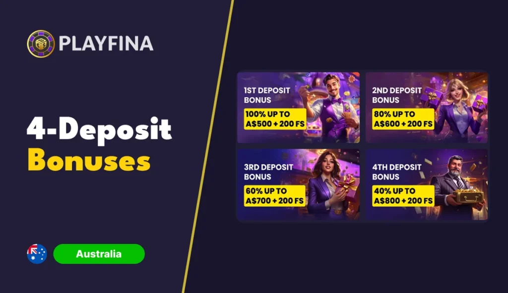 Fourth deposit bonus banner on Playfina site